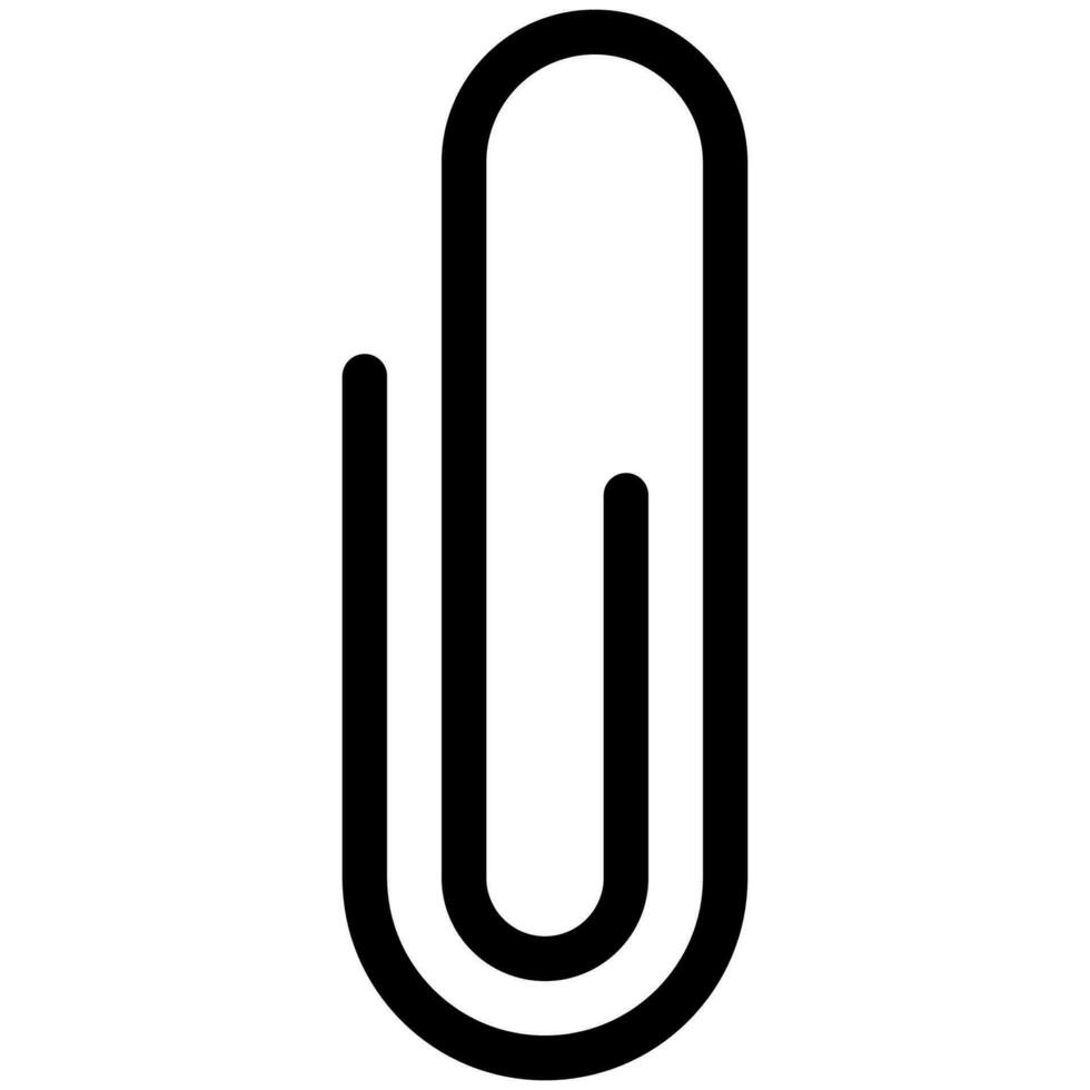 Paper clip. Black paperclip. Attach symbol. Document staple vector