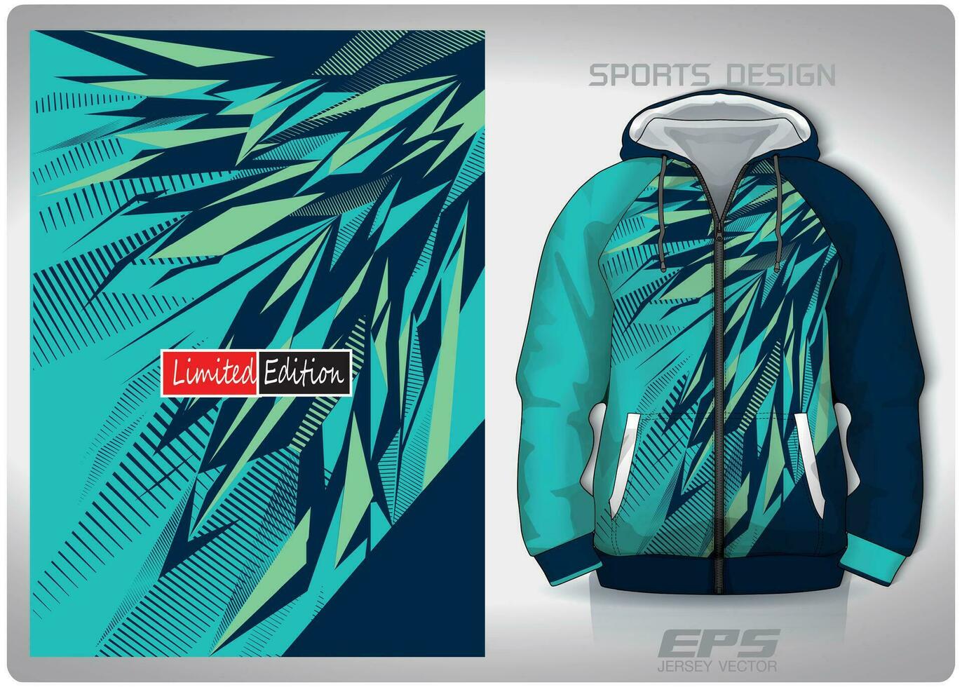 Vector sports shirt background image.mint green broken glass pattern design, illustration, textile background for sports long sleeve hoodie, jersey hoodie