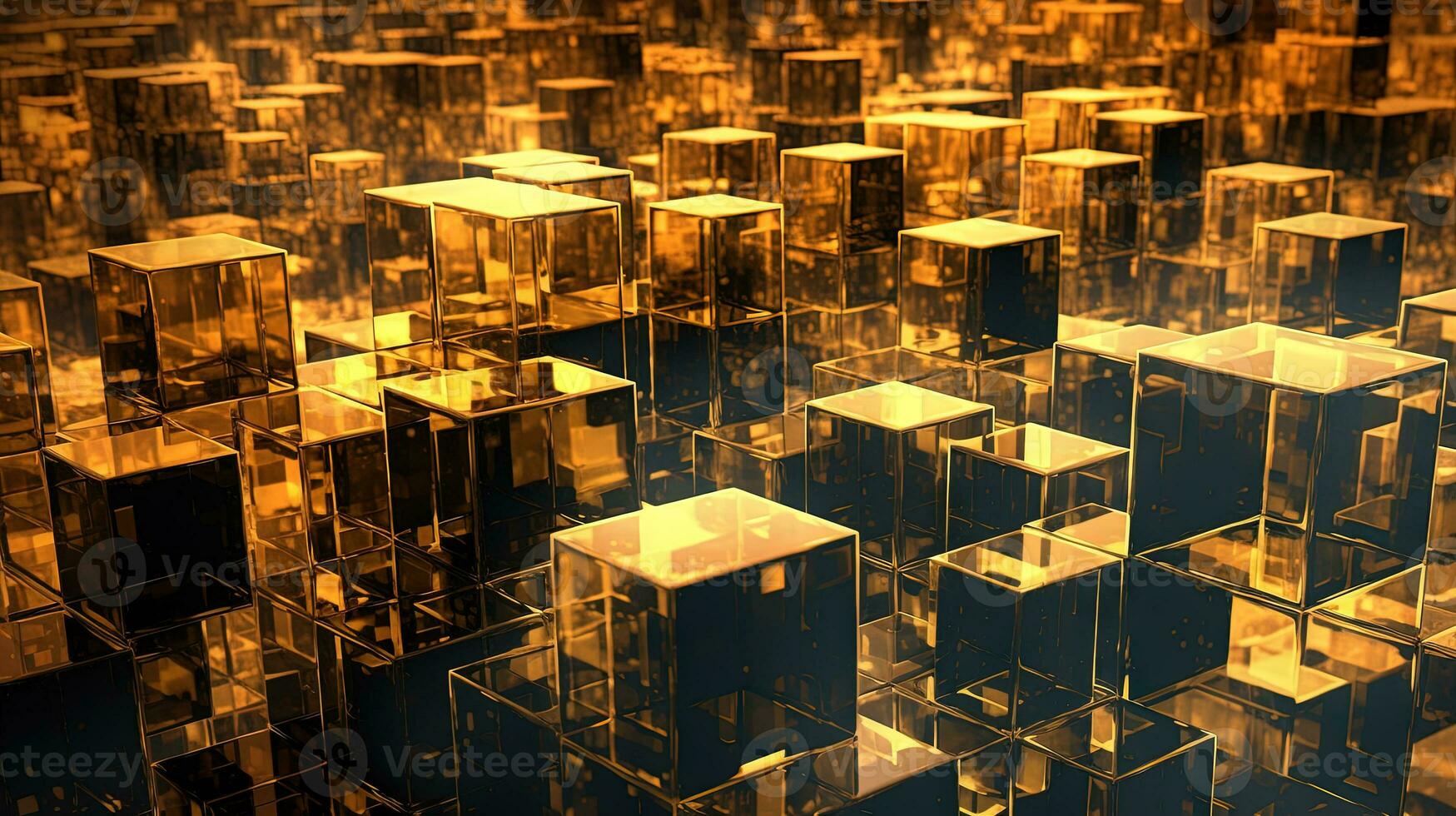 Abstract background with structure of cubes. Colorful cubes texture for technology backdrop. Generated AI. photo