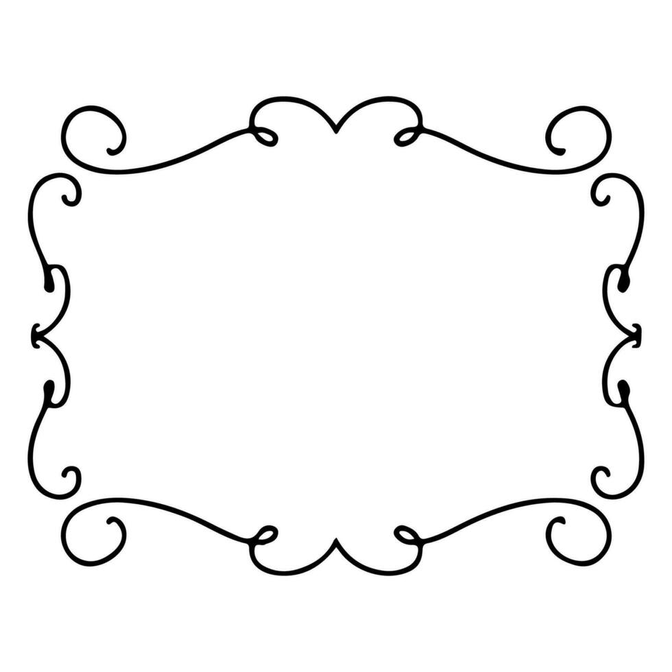 Hand drawn frame. Doodle style. Sketch frame in black vector
