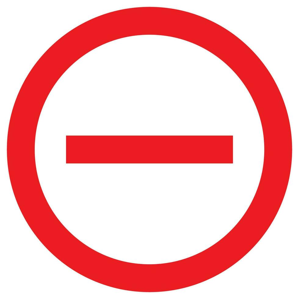 Stop symbol. Forbidden circle. Outline stop. No entry sign. Round stop warn vector