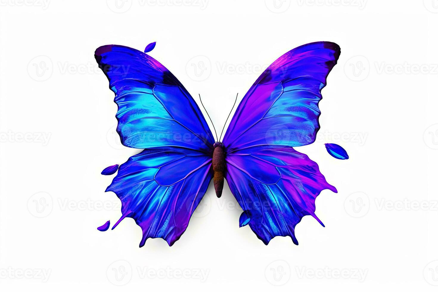 Colorful butterfly drawing isolated on withe. Generative AI. photo