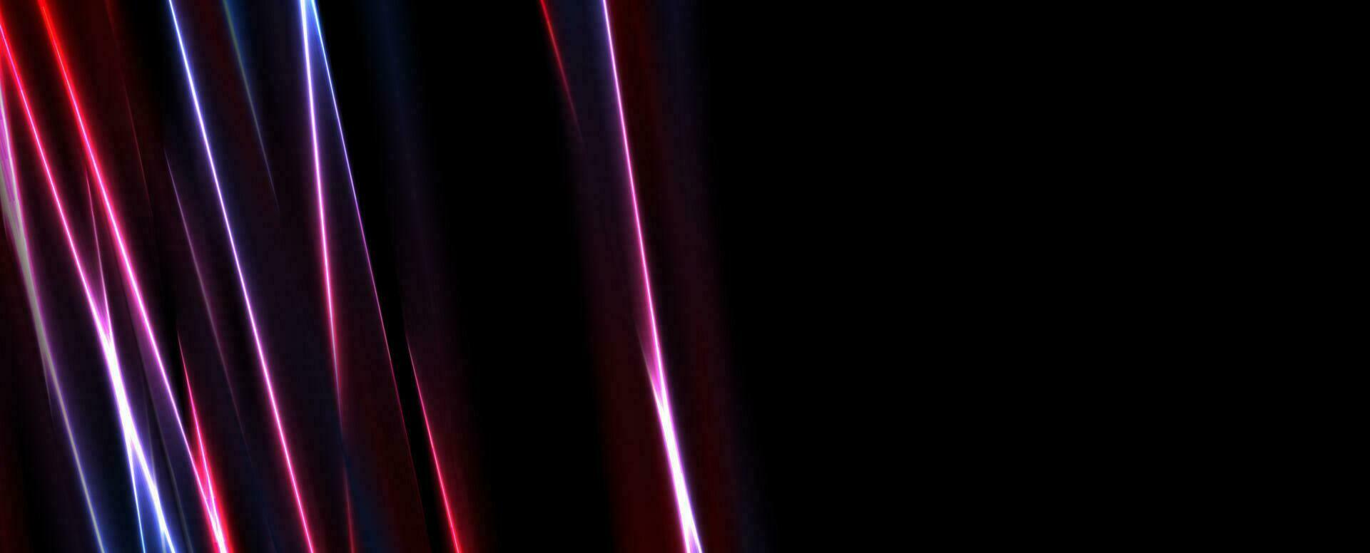 Blue red neon glowing lines hi-tech banner vector