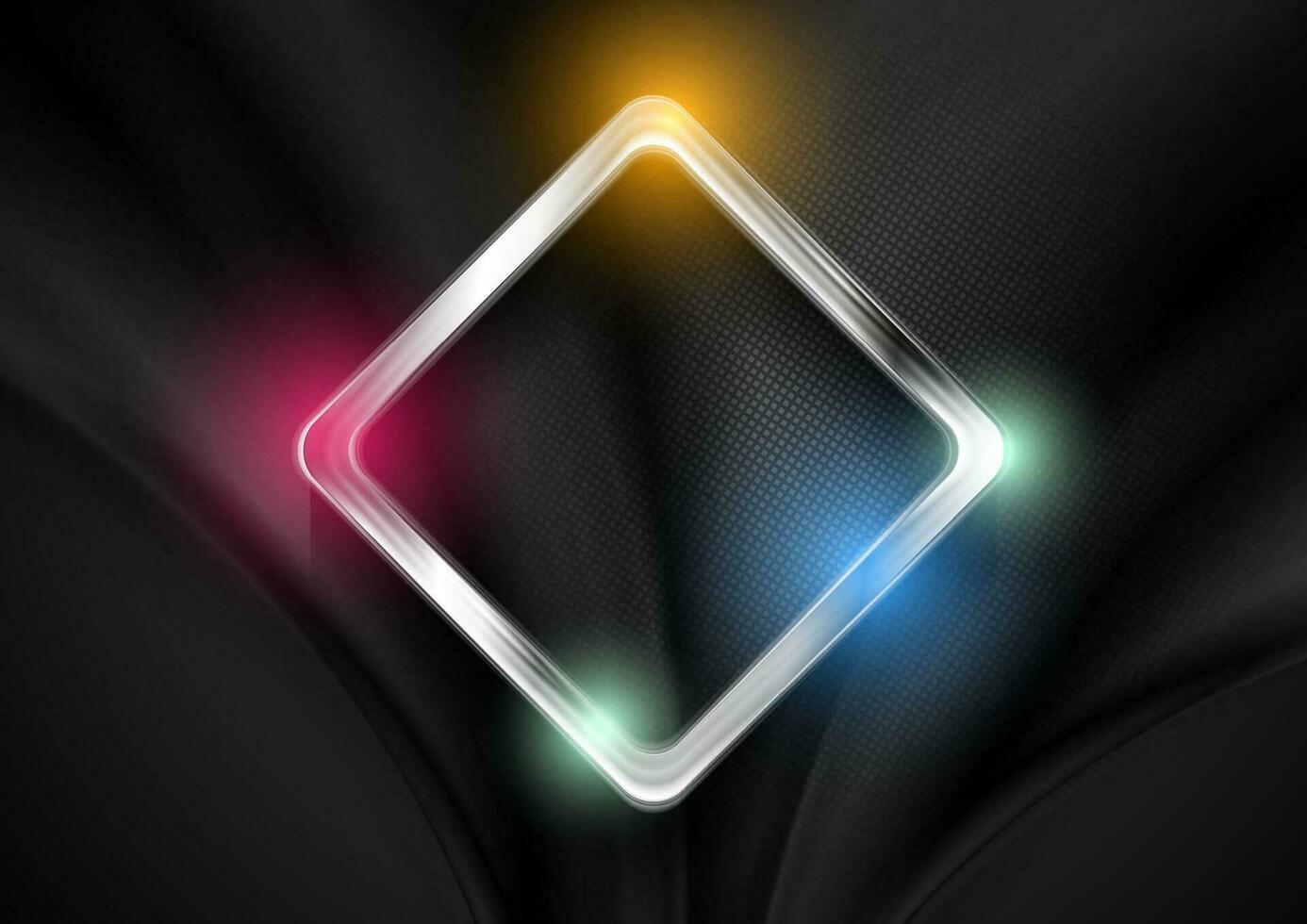 Abstract glossy shiny metallic square background vector