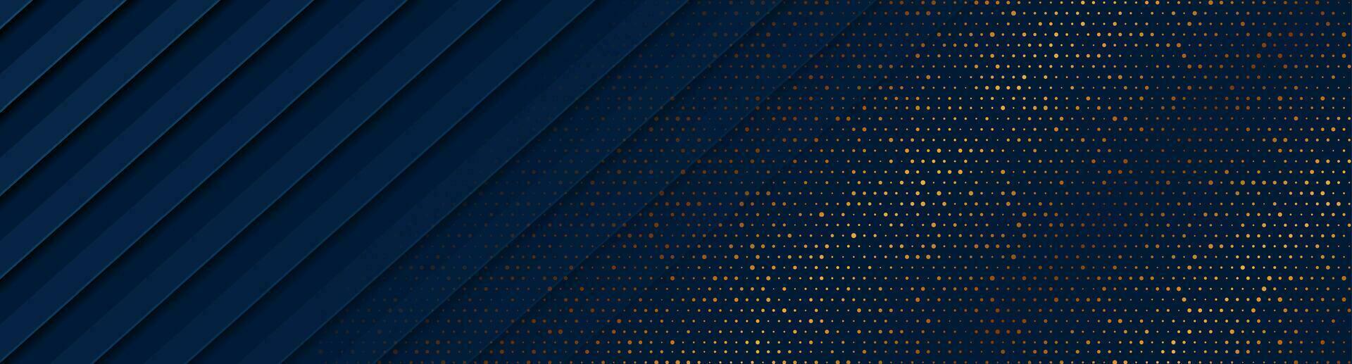 Dark blue and golden abstract tech geometric background vector