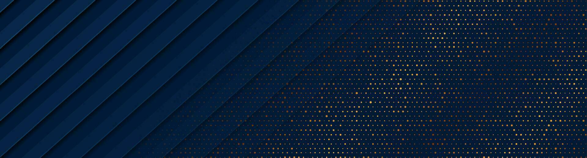 Dark blue and golden abstract tech geometric background vector
