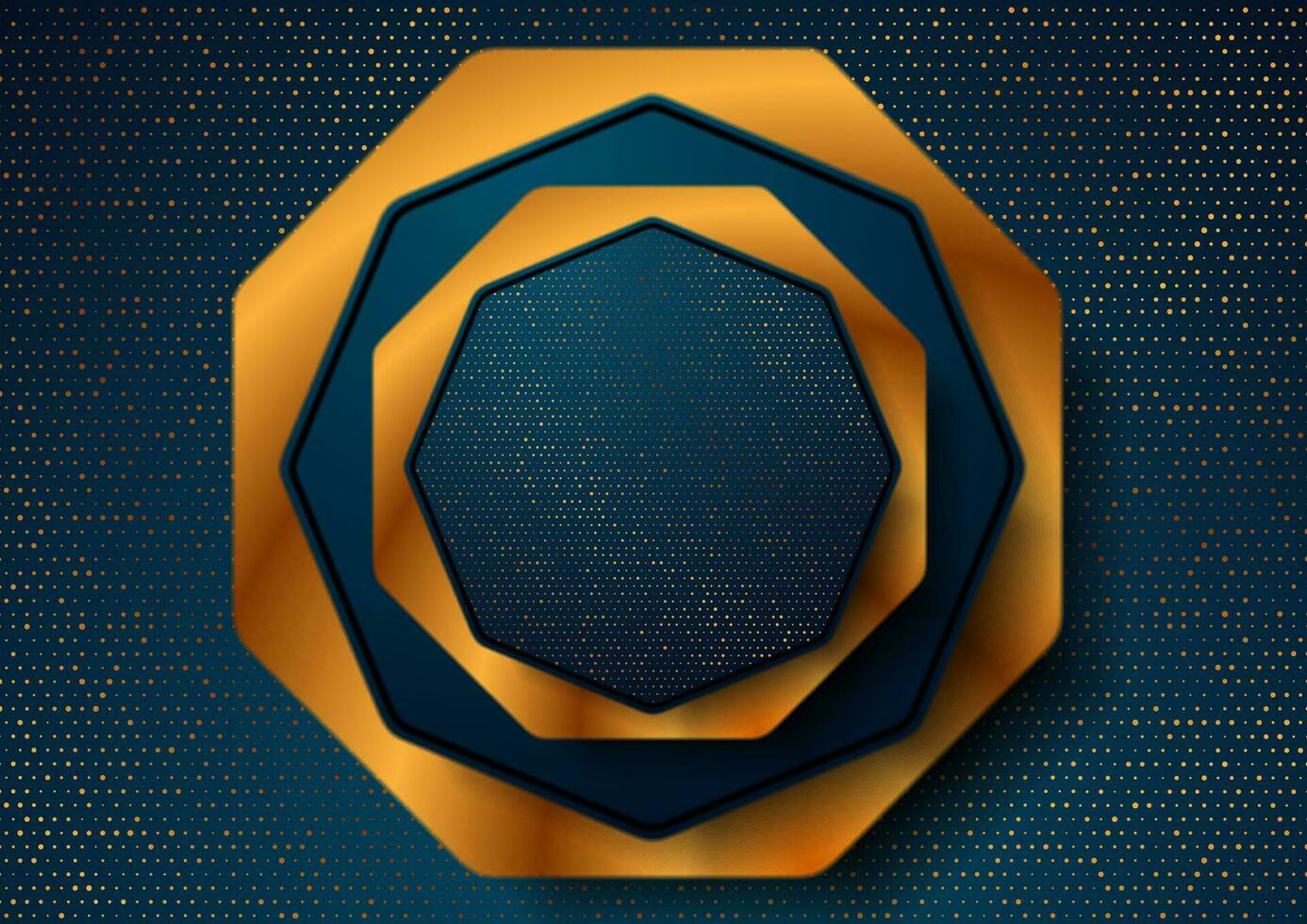 Blue and golden geometric abstract background vector