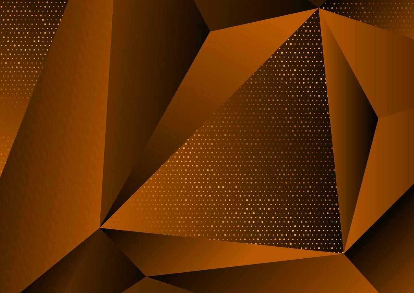 Dark orange abstract concept polygonal tech background vector
