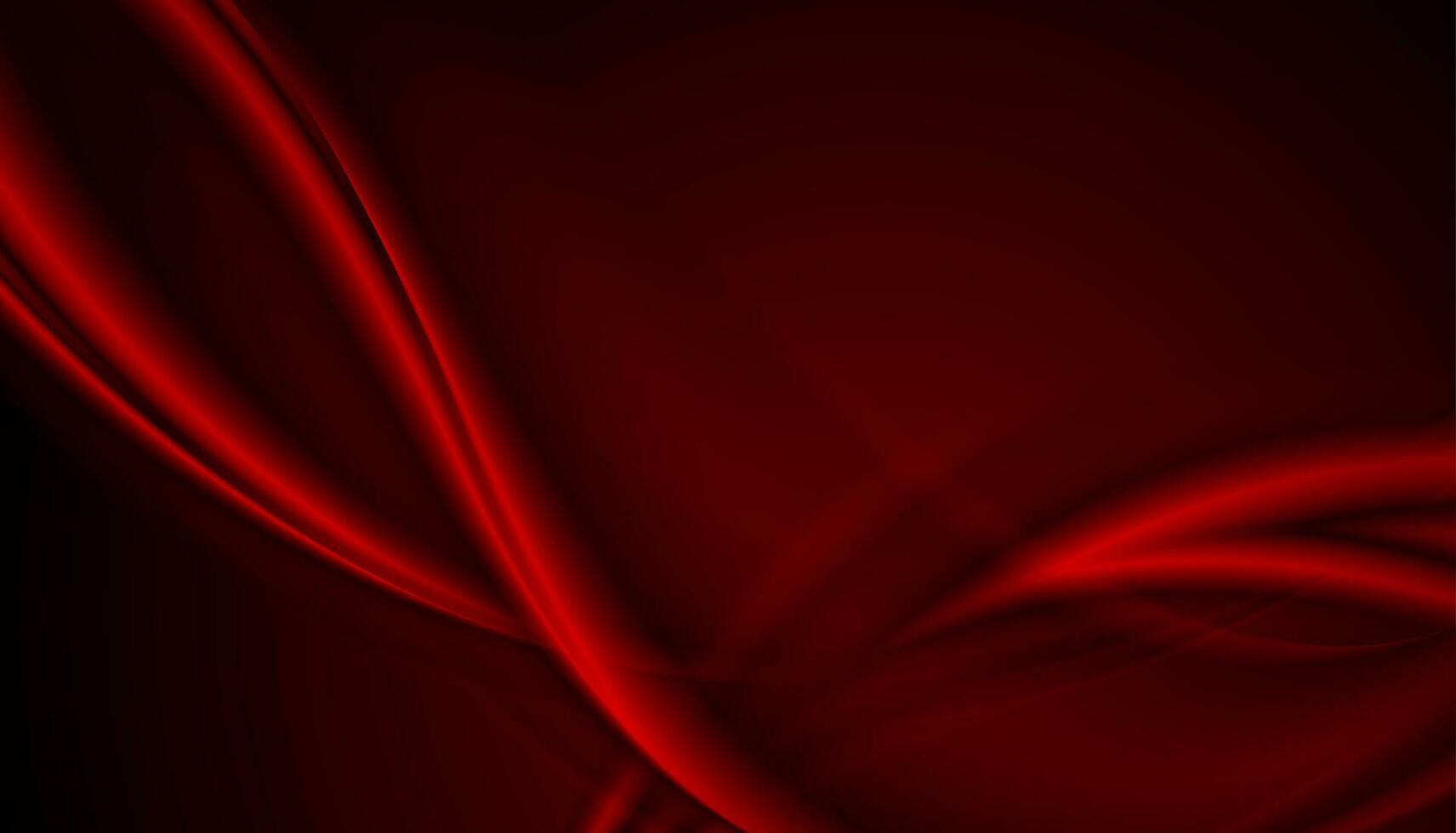 Abstract shiny smooth dark red waves background vector