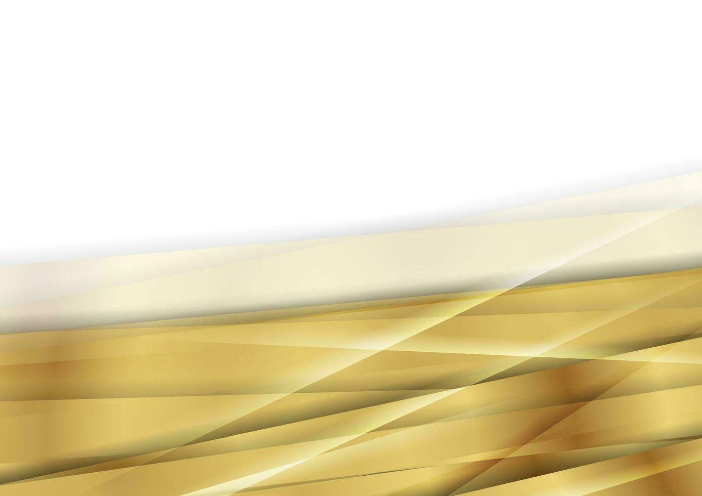 Golden glossy stripes abstract modern background vector