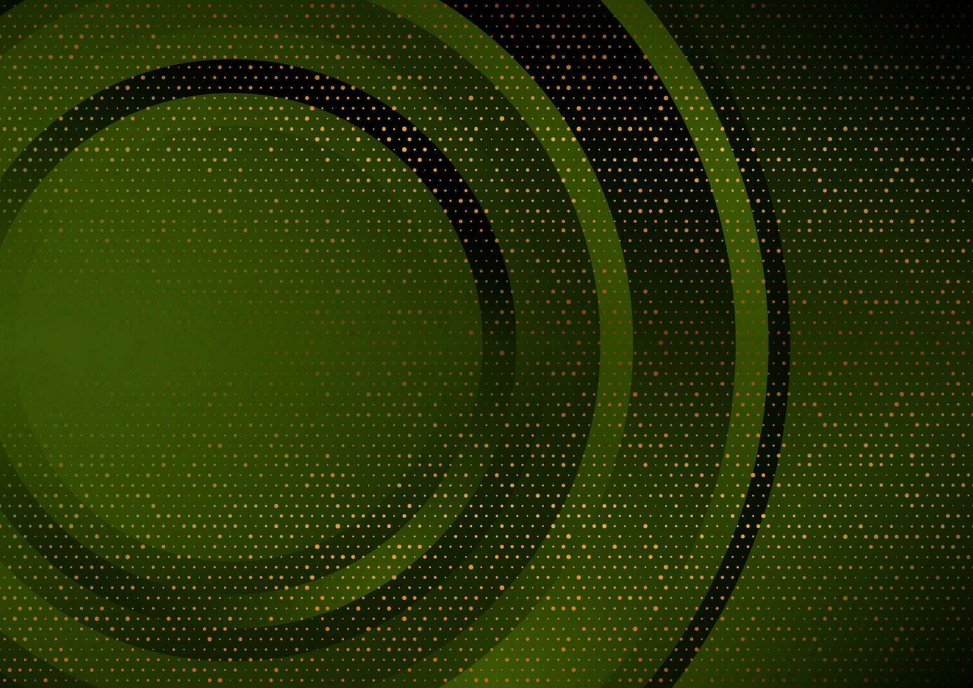 Dark green and golden abstract tech geometric background vector
