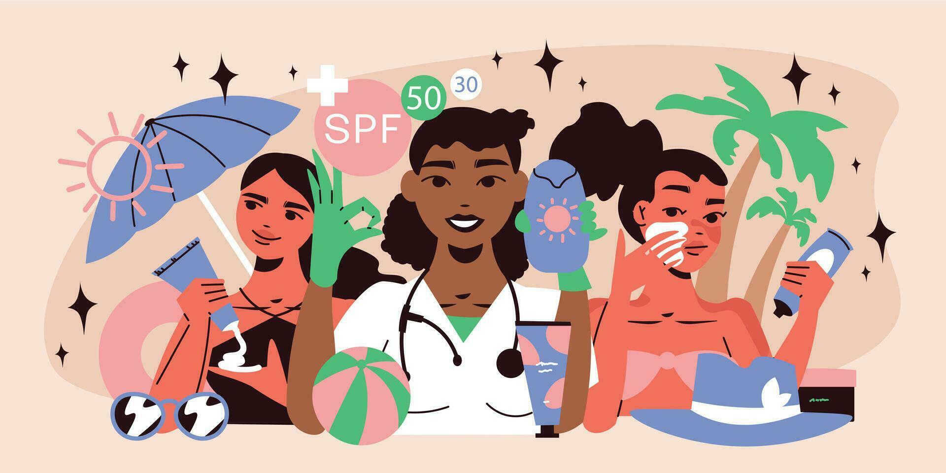 Sunblock Flat Concept vector