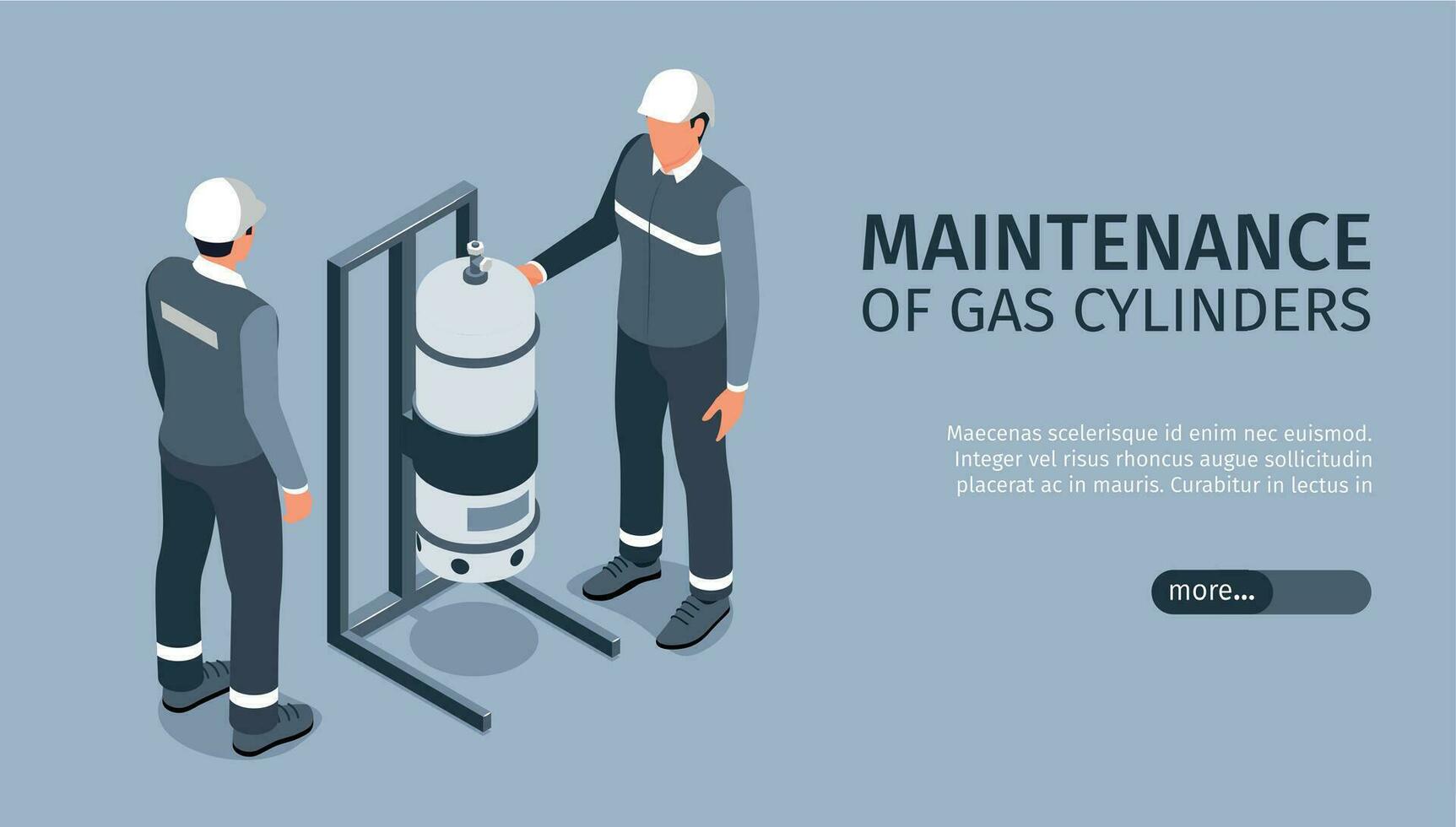 Isometric Gas Maintenance Banner vector