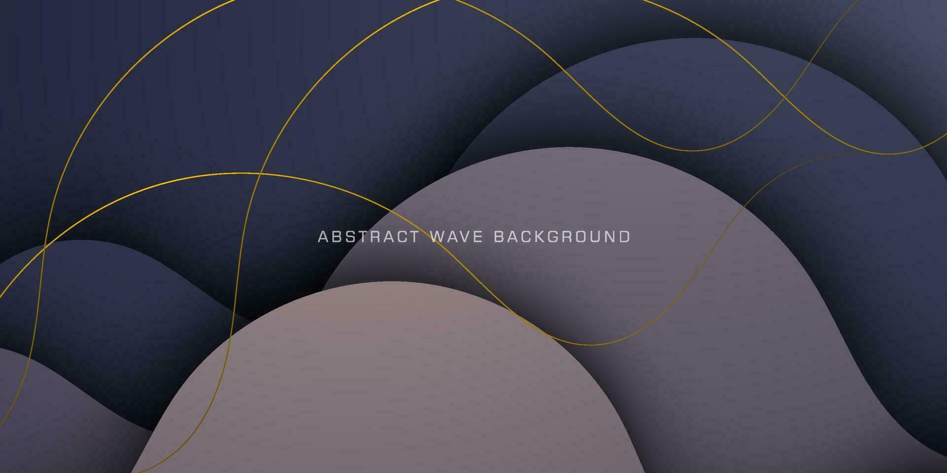 Abstract wave dark gray luxury background template vector with shadow and gold lines. Futuristic background with strong pattern design. Eps10 vector