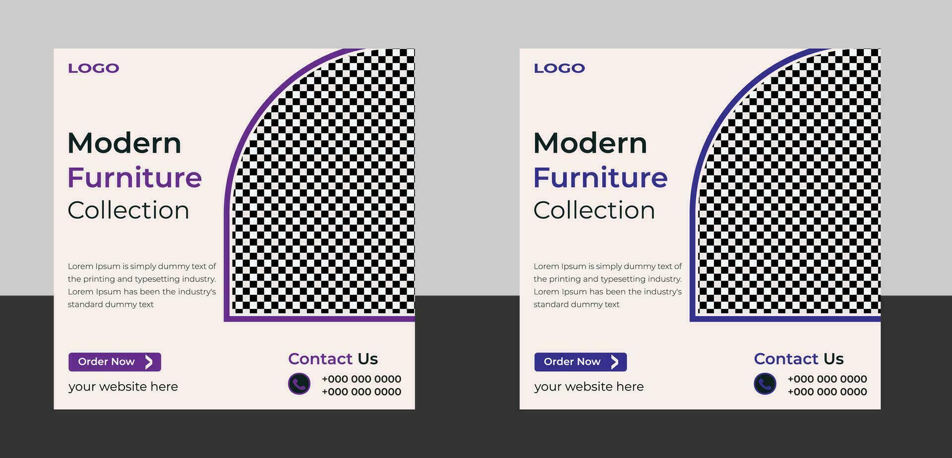 modern furniture design template vector