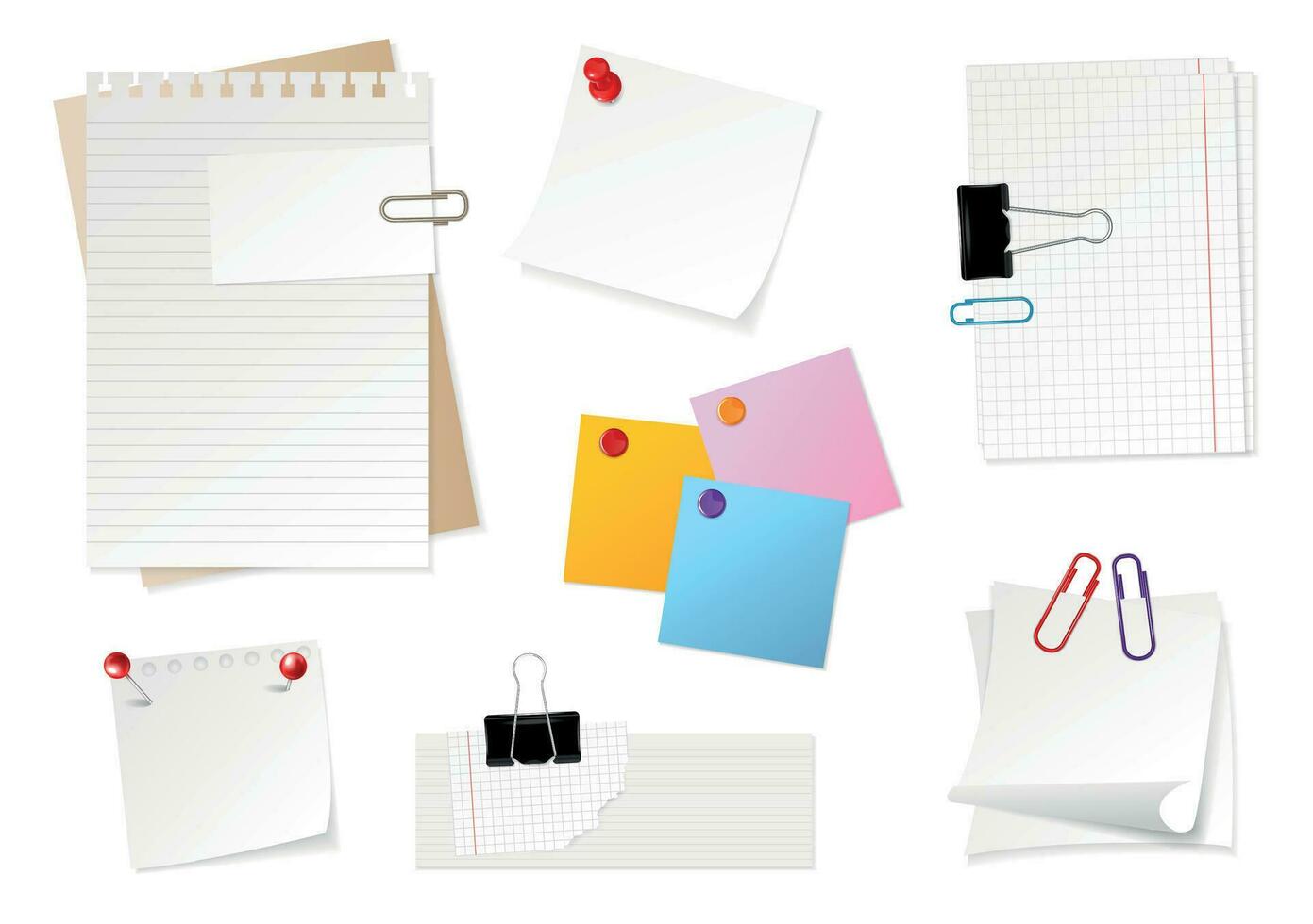 Realistic Office Papers Set vector