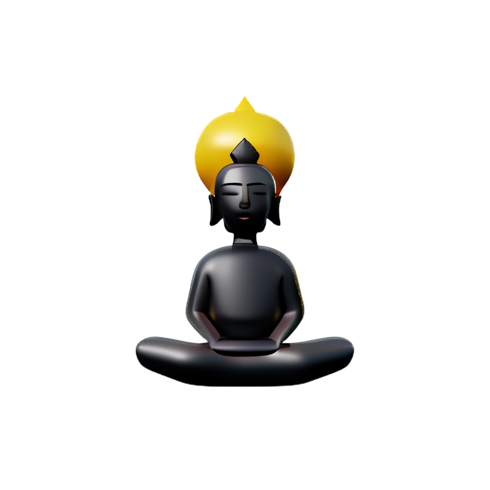 buddha 3d rendering icon illustration png