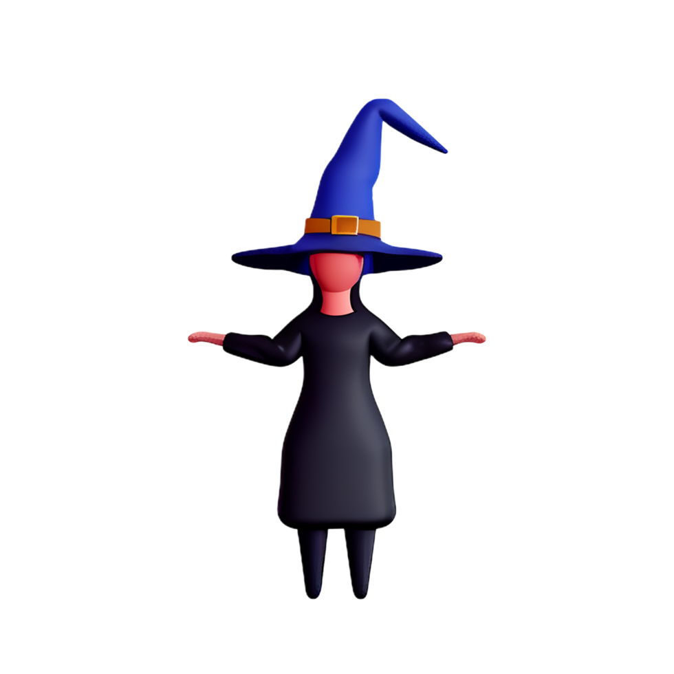 witch 3d rendering icon illustration png