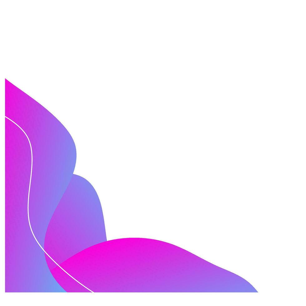 fluid wave corner border frame vector