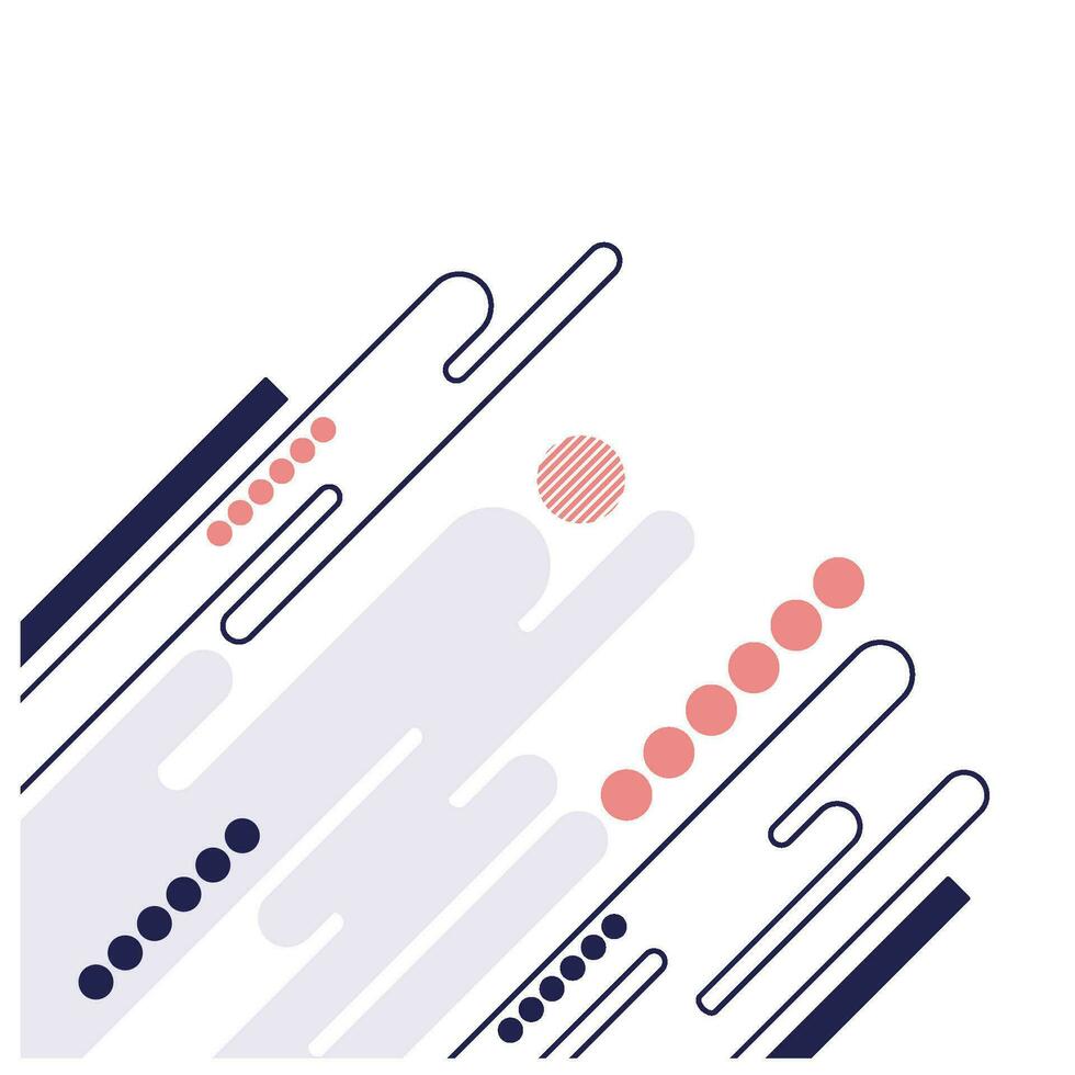modern geometric rounded line shapes vector