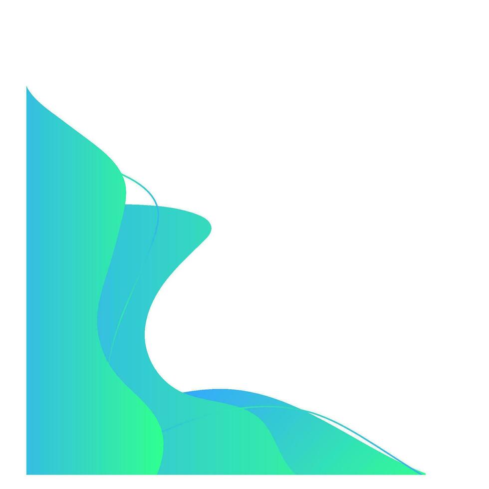 fluid wave corner border frame vector