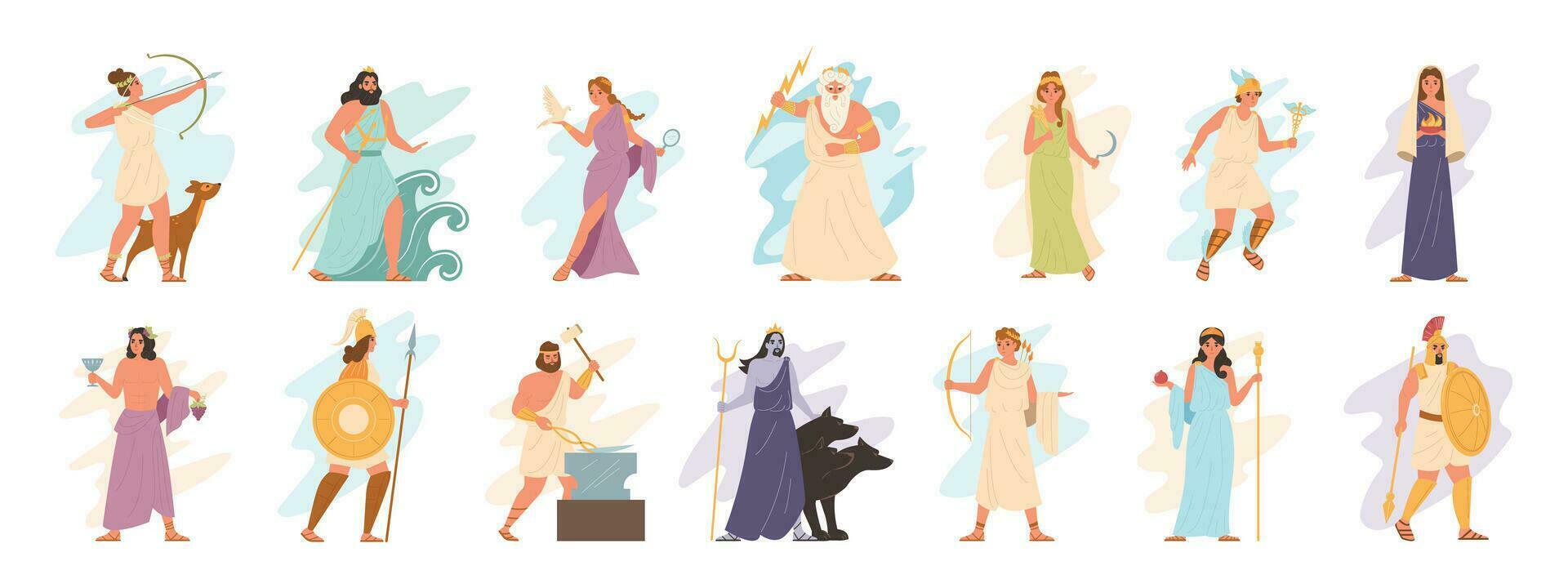 Olympic Gods Flat vector