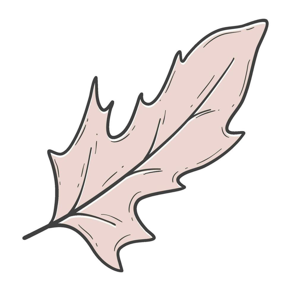 organic autumn leaf outline decoration vector