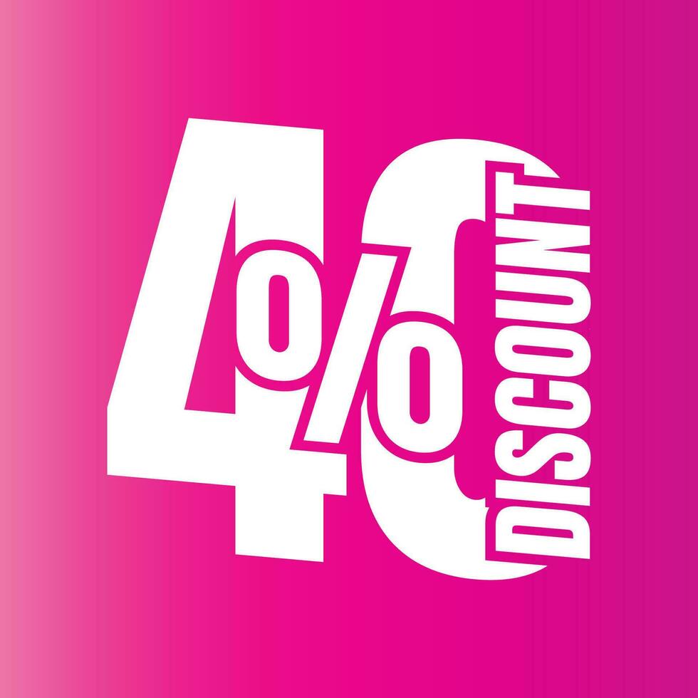 40 por ciento descuento acuerdo firmar icono, 40 por ciento especial oferta descuento vector, 40 por ciento rebaja precio reducción oferta diseño, viernes compras rebaja descuento porcentaje icono diseño vector