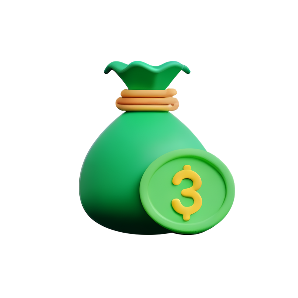 Geld Tasche 3d Rendern Symbol Illustration png