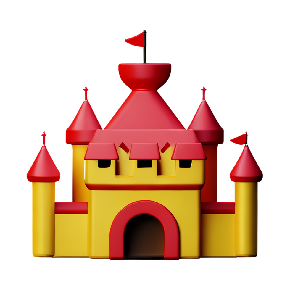 castle 3d rendering icon illustration png