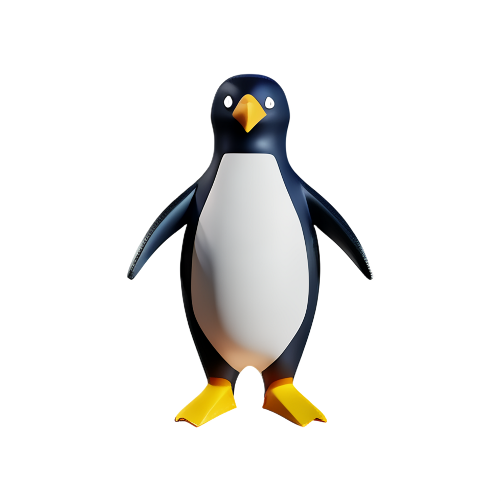 penguin 3d rendering icon illustration png