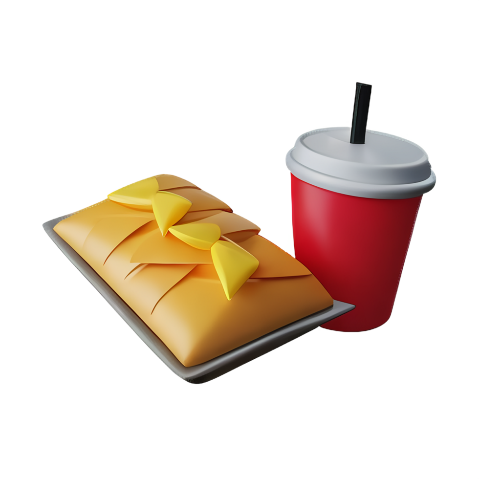 fast food 3d rendering icon illustration png