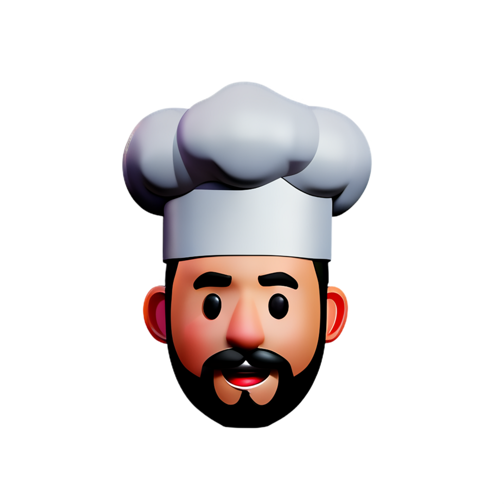 chef face 3d rendering icon illustration png