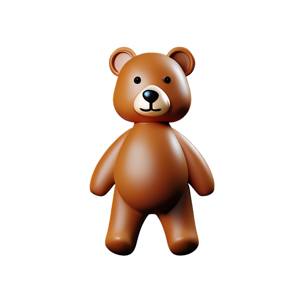 teddy bear 3d rendering icon illustration png