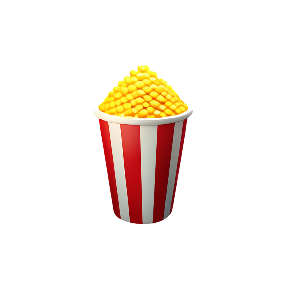 pop corn 3d le rendu icône illustration png