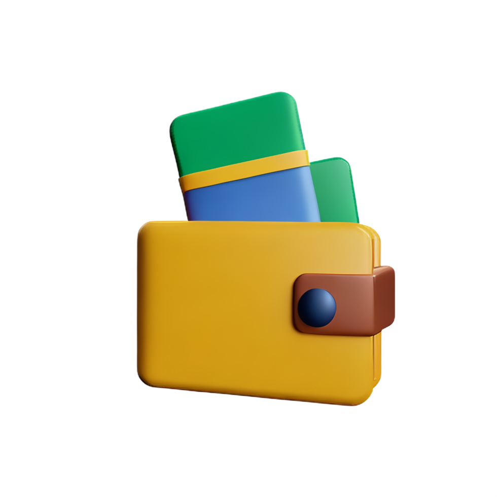 wallet 3d rendering icon illustration png