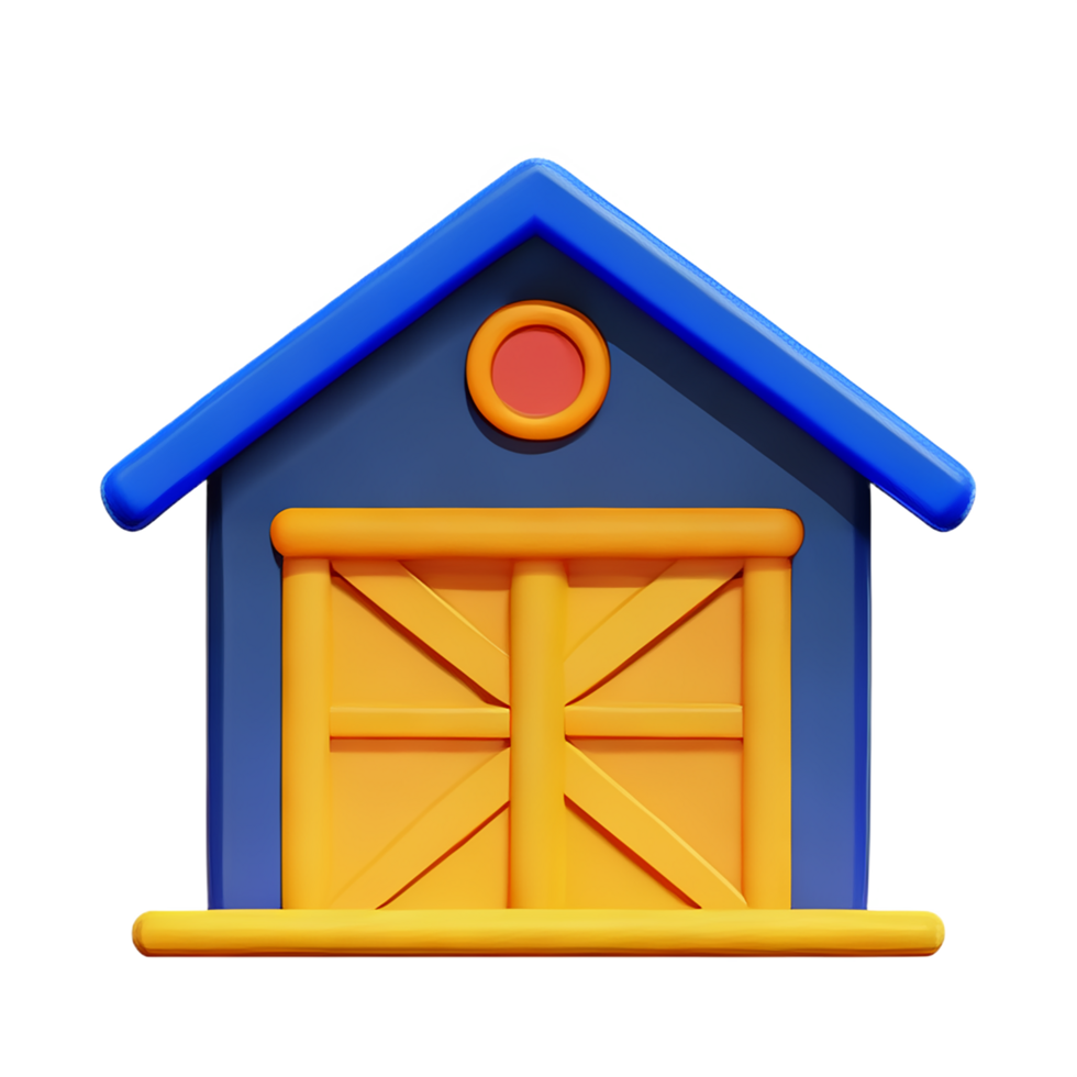 farm 3d rendering icon illustration png