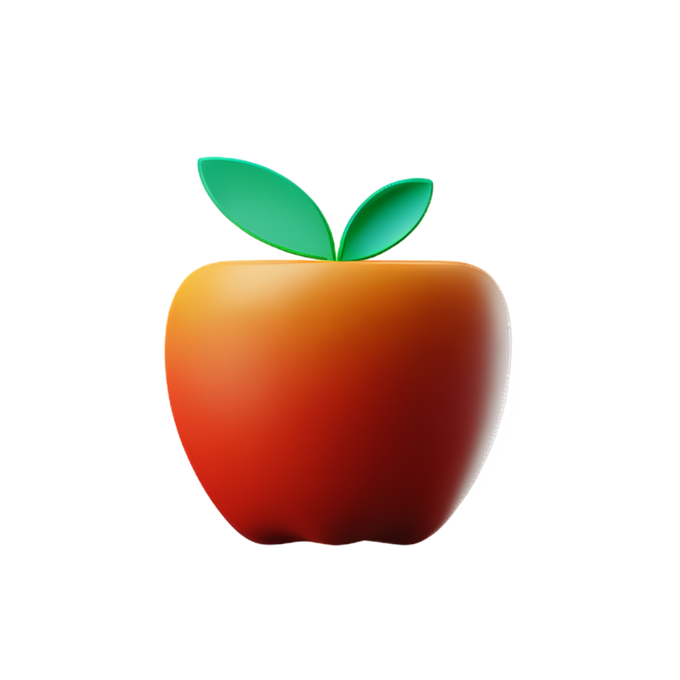 apple 3d rendering icon illustration png