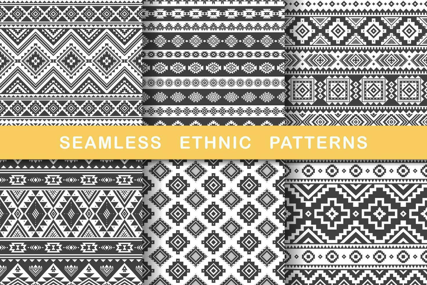 Ethnic seamless patterns. vector