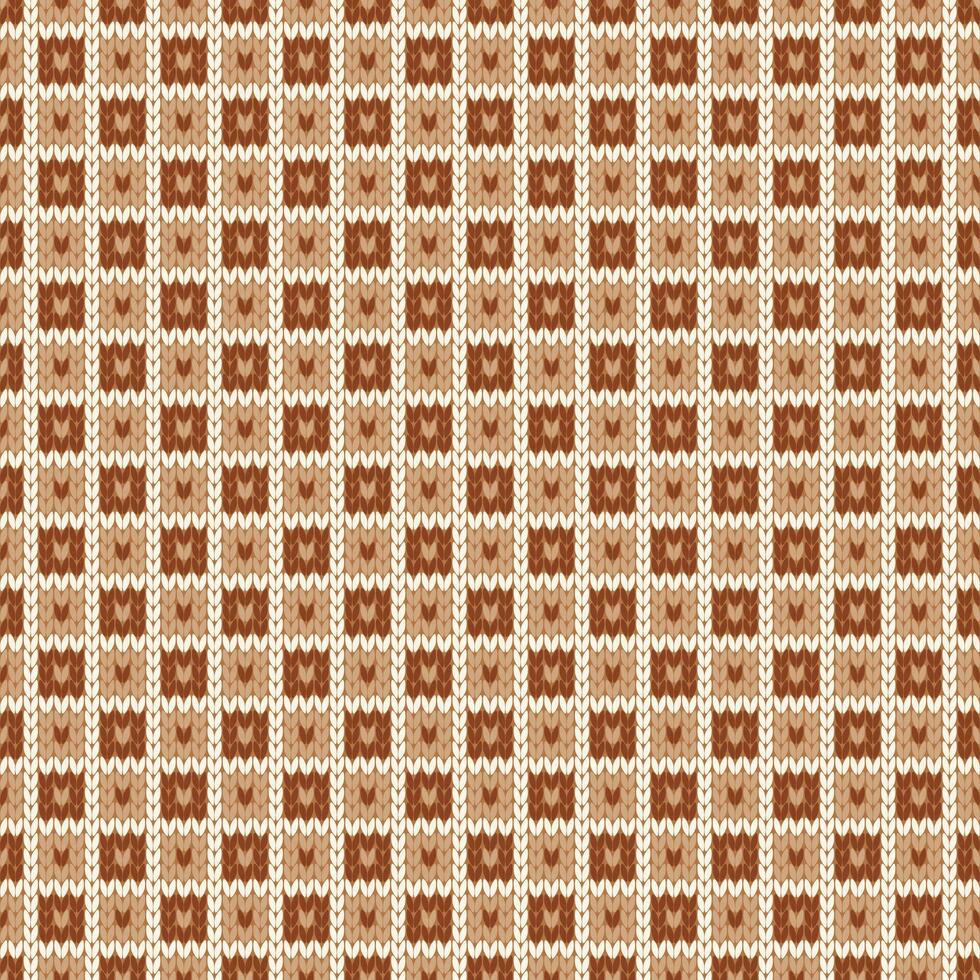 Nordic style ornament. Grid pattern, seamless wool texture. vector