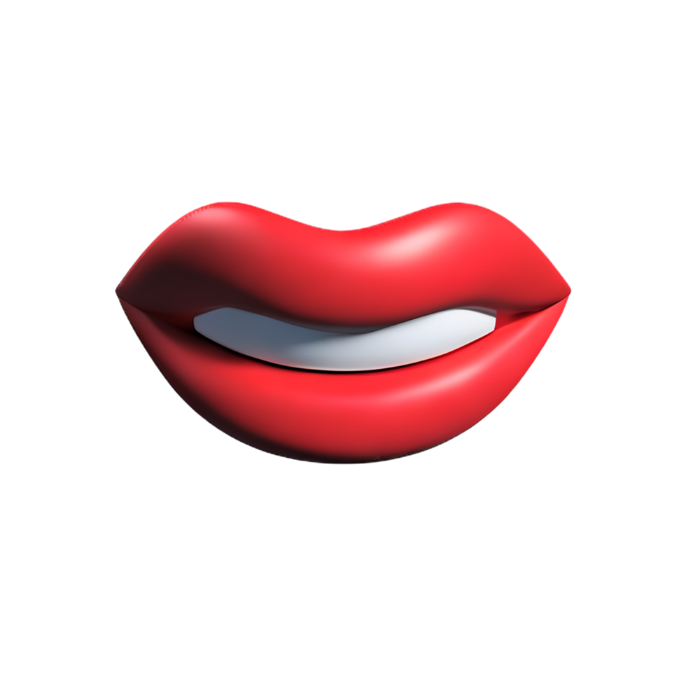 lip 3d rendering icon illustration png