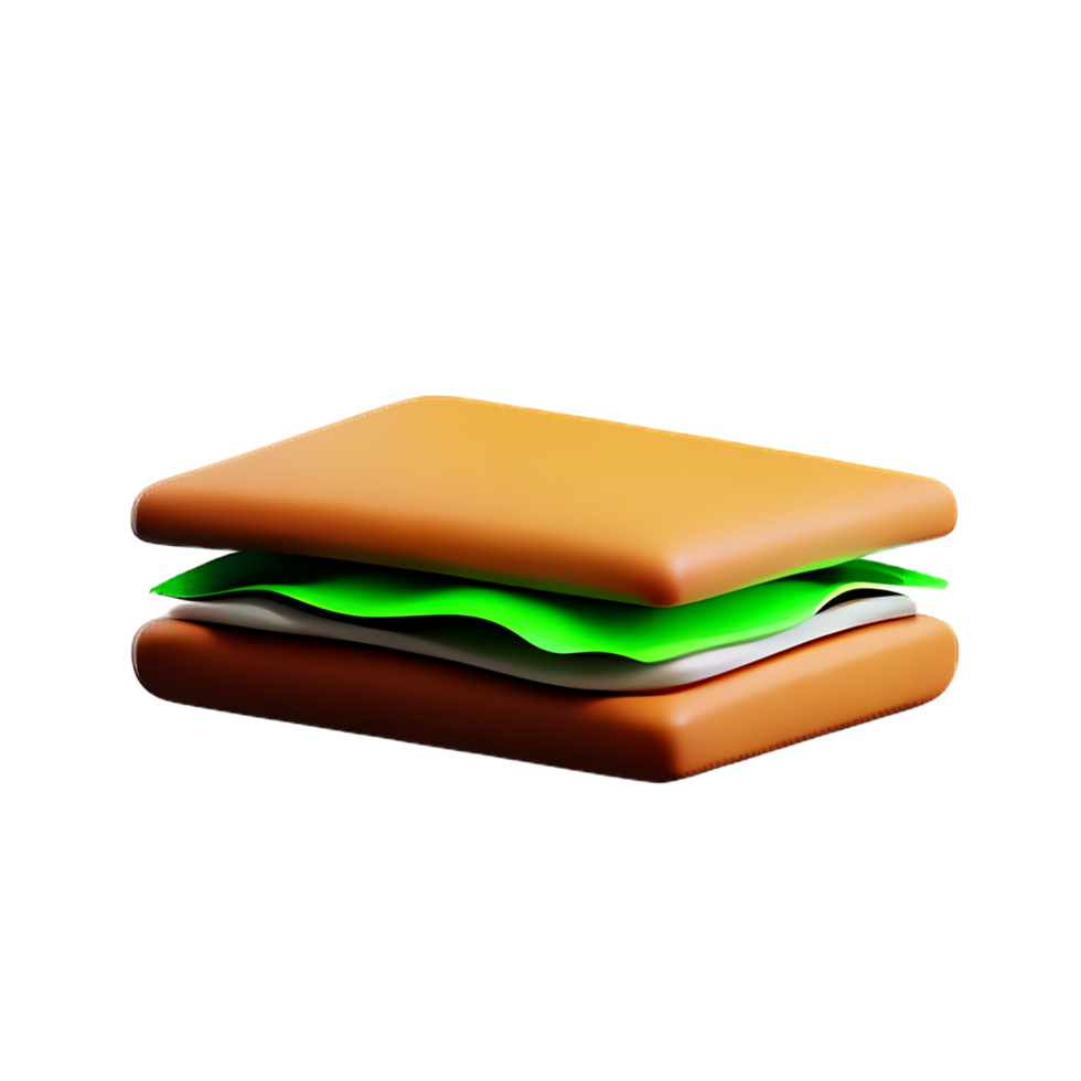 sandwich 3d rendering icon illustration png