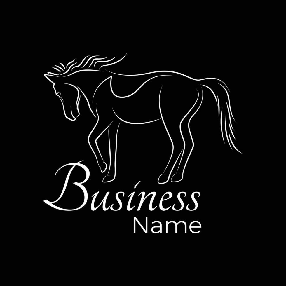 beautiful horse line logo template vector