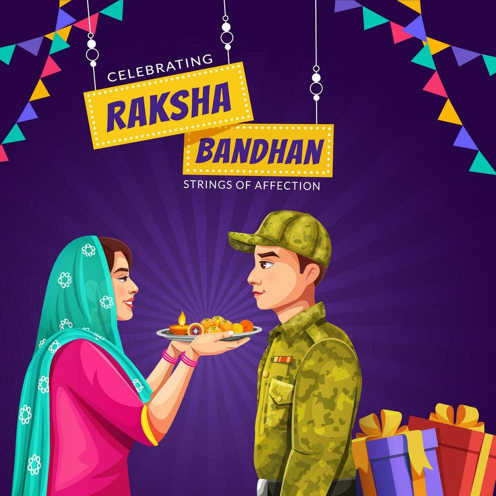 Happy Raksha Bandhan Creative Horizontal Banner Design Background Template Vector Illustration