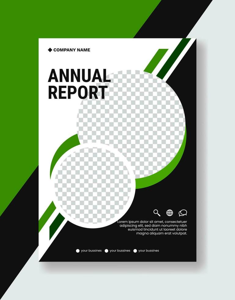 Green annual report Leaflet Brochure Flyer template A4 size design, book cover layout design, Abstract presentation templates vector