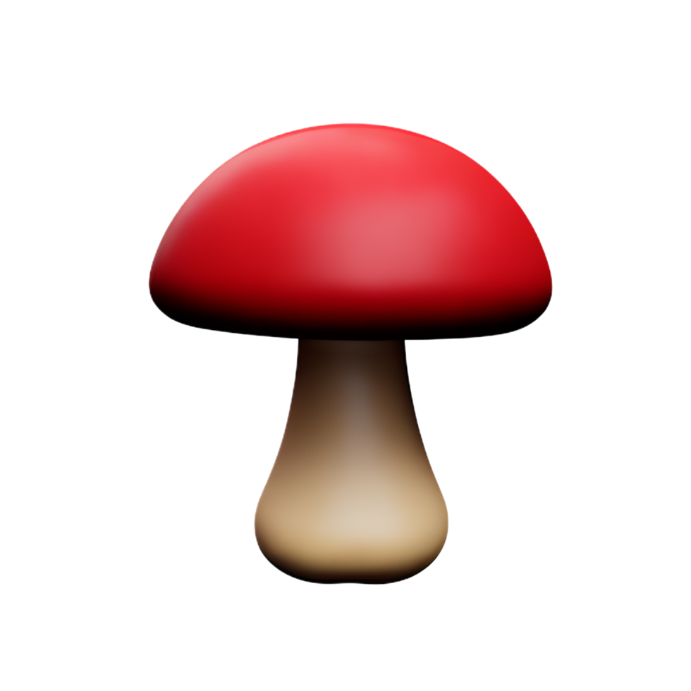 mushroom 3d rendering icon illustration png