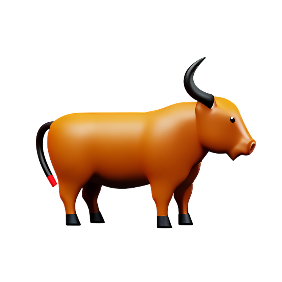 bull 3d rendering icon illustration png