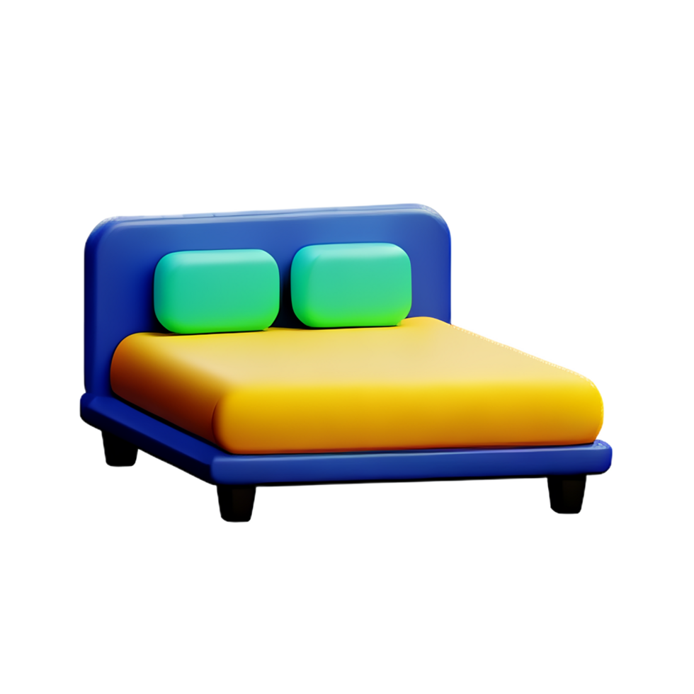 bed 3d rendering icon illustration png