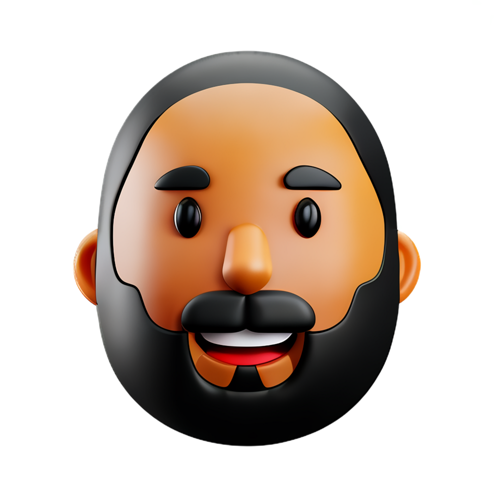 beard  3d rendering icon illustration png