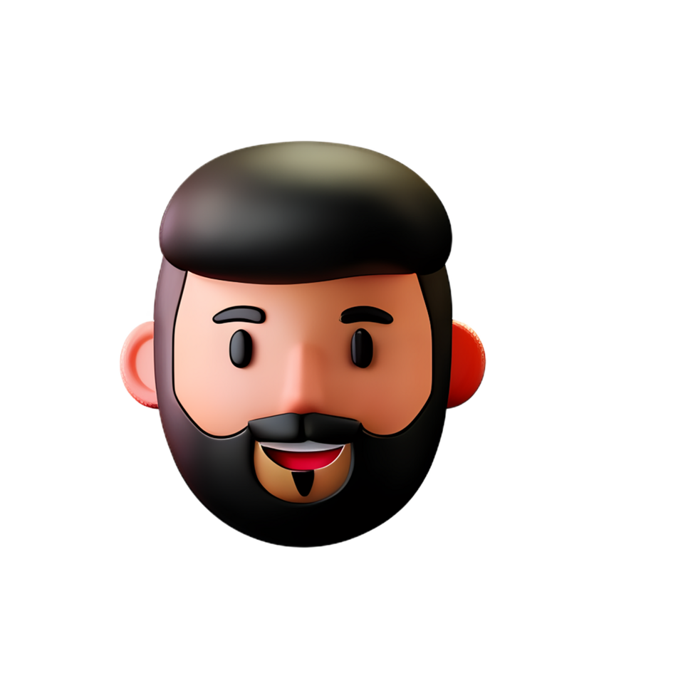 beard  3d rendering icon illustration png